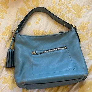 Coach legacy duffle light blue with tassels